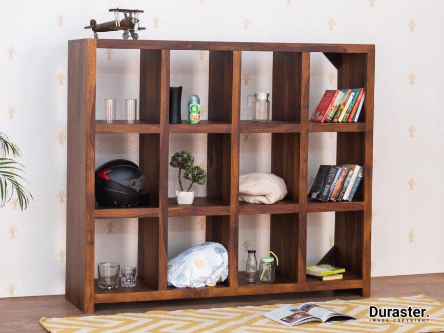 Vismit Modern Sheesham wood Sleek Room Divider Bookshelf #9 - Duraster