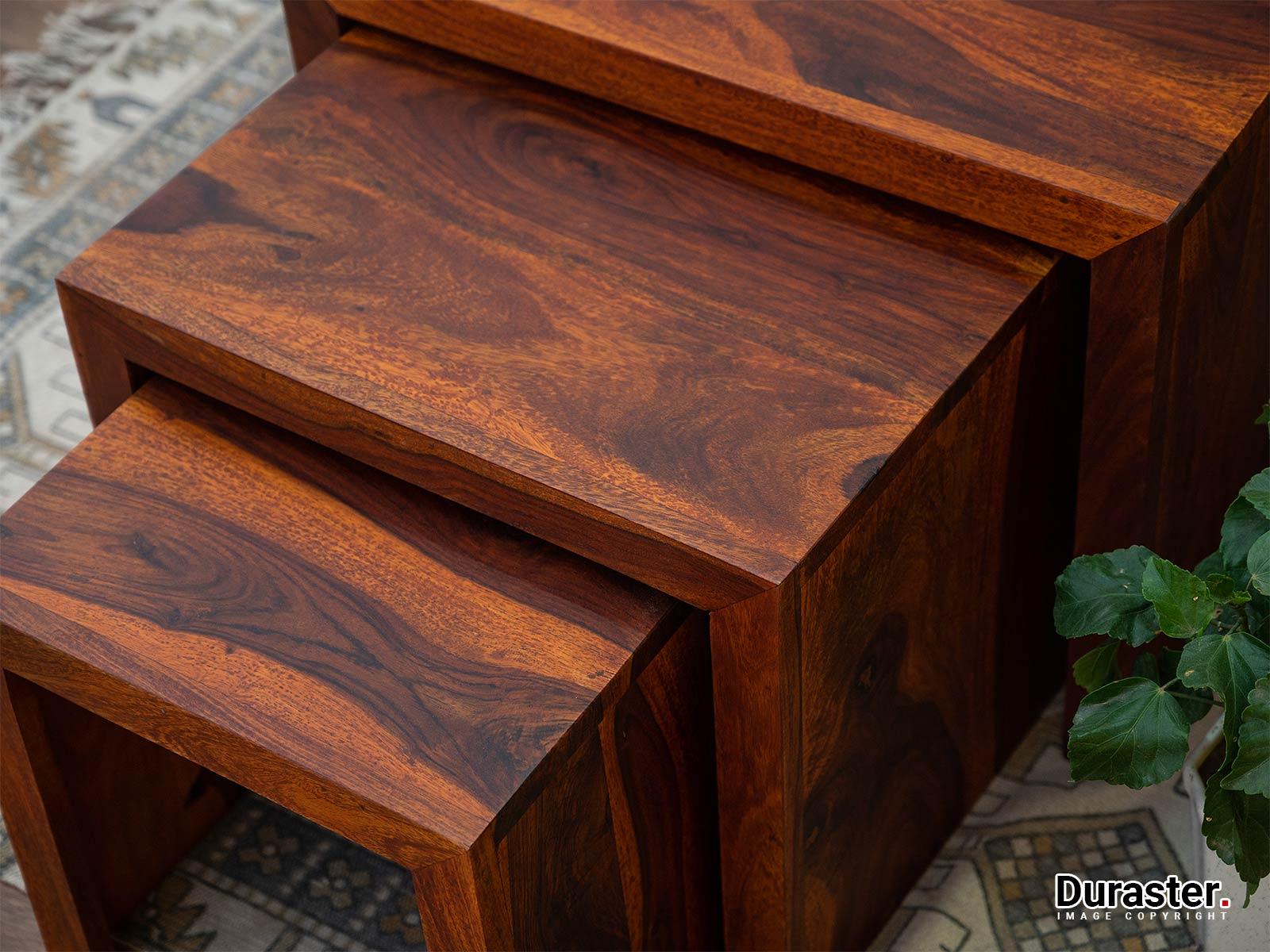 Vismit Solid Sheesham wood Nested Set of 3 Side Tables #1 - Duraster