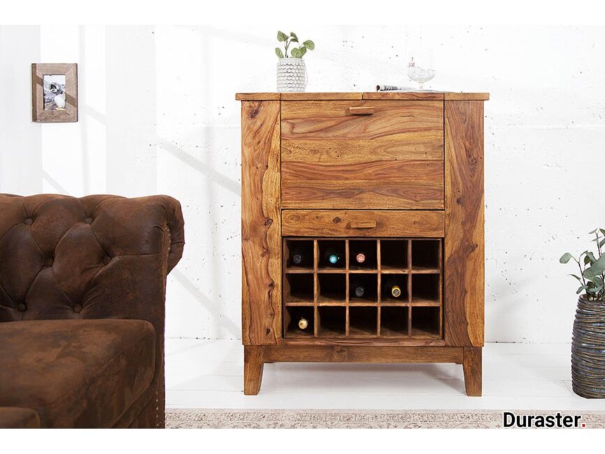 Torpedo Modern Sheesham Wood Bar Cabinet#1 - Duraster