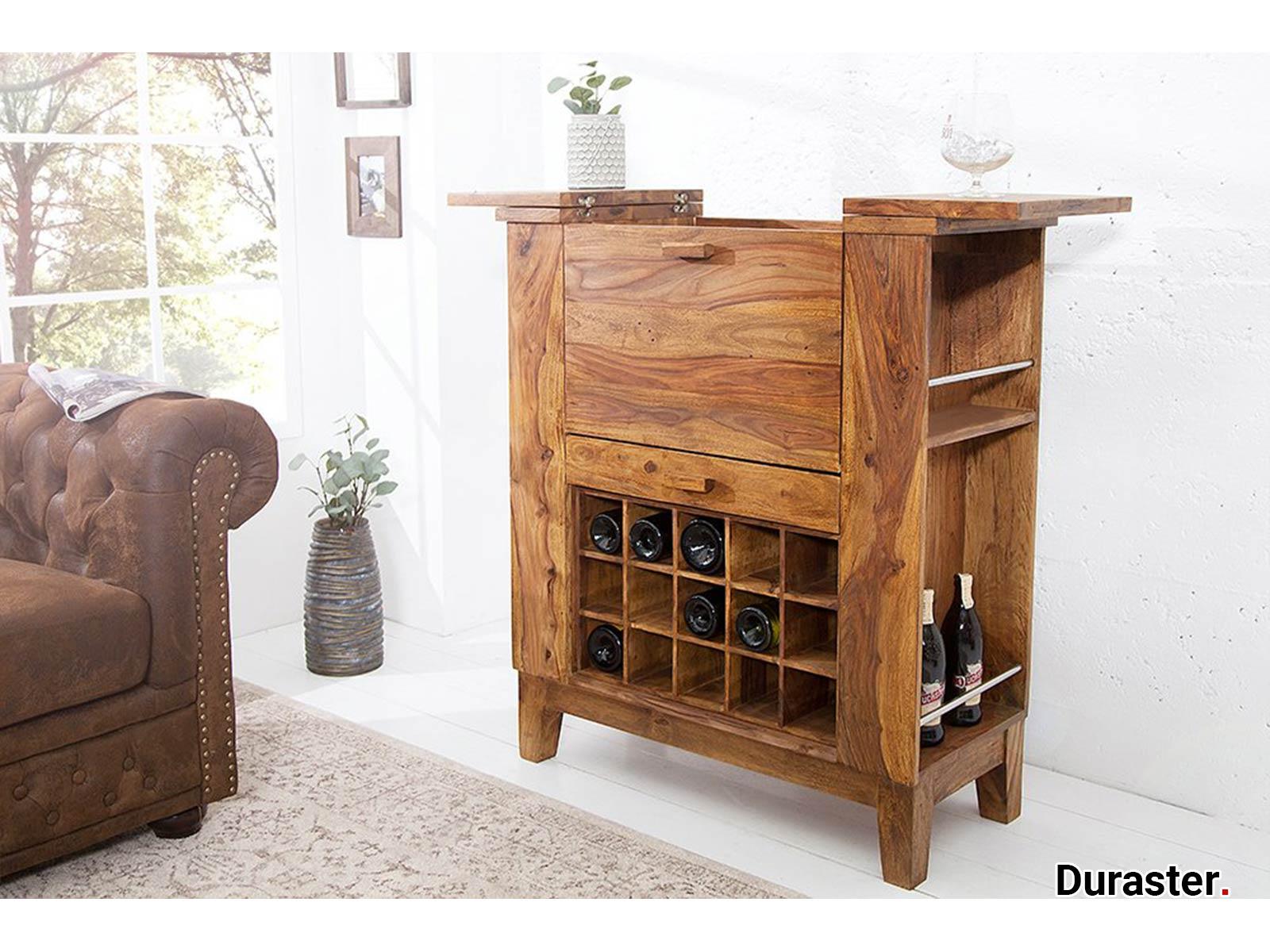 Torpedo Modern Sheesham Wood Bar Cabinet#1 - Duraster