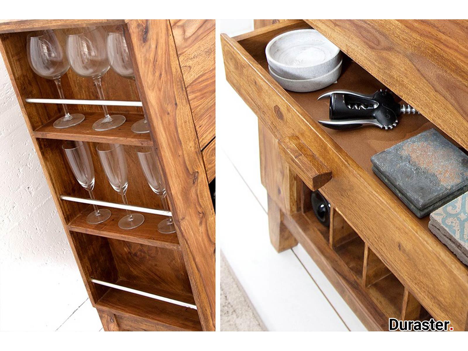 Torpedo Modern Sheesham Wood Bar Cabinet#1 - Duraster