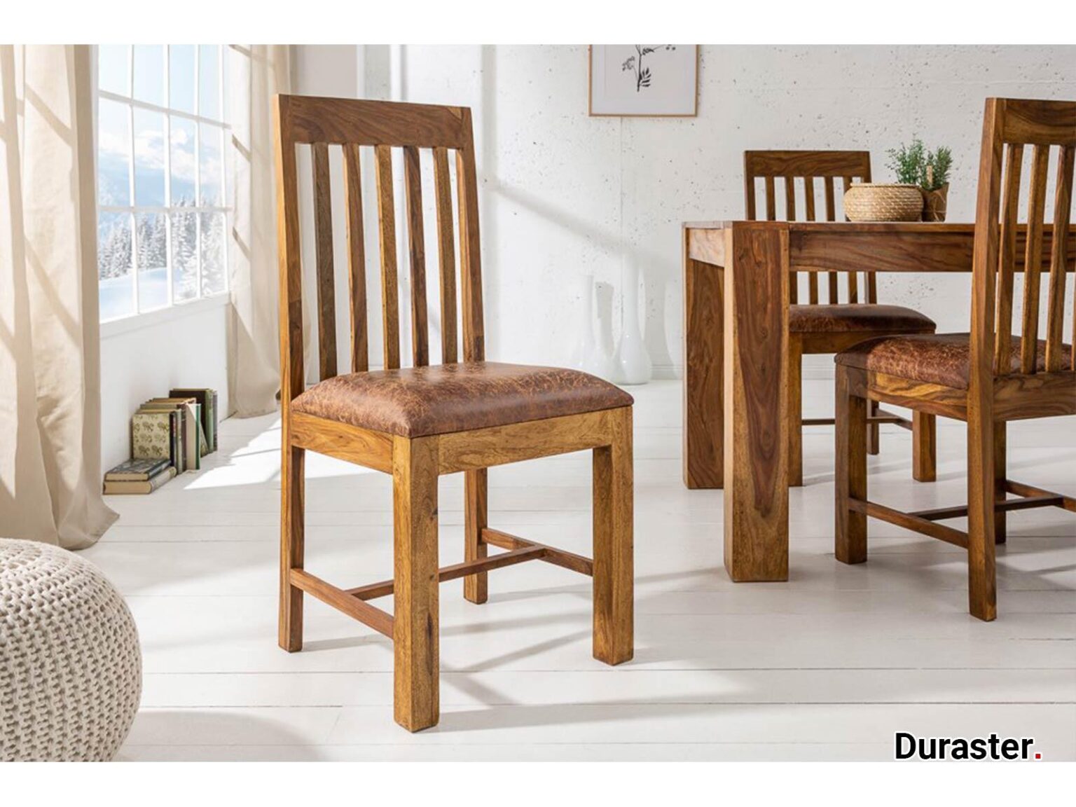 Torpedo Modern Sheesham Wood Dining Chair#1 - Duraster