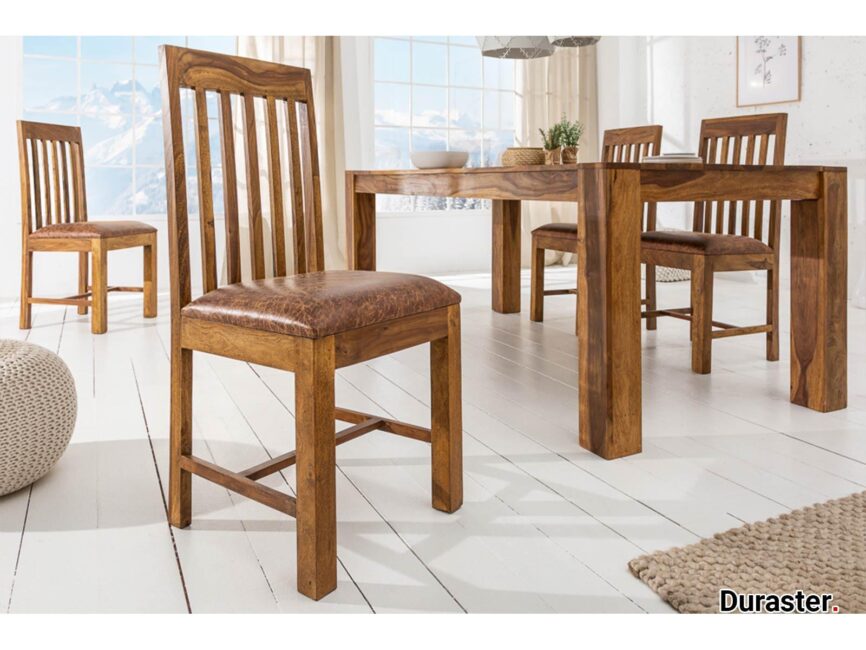 Torpedo Modern Sheesham Wood Dining Chair#1 - Duraster