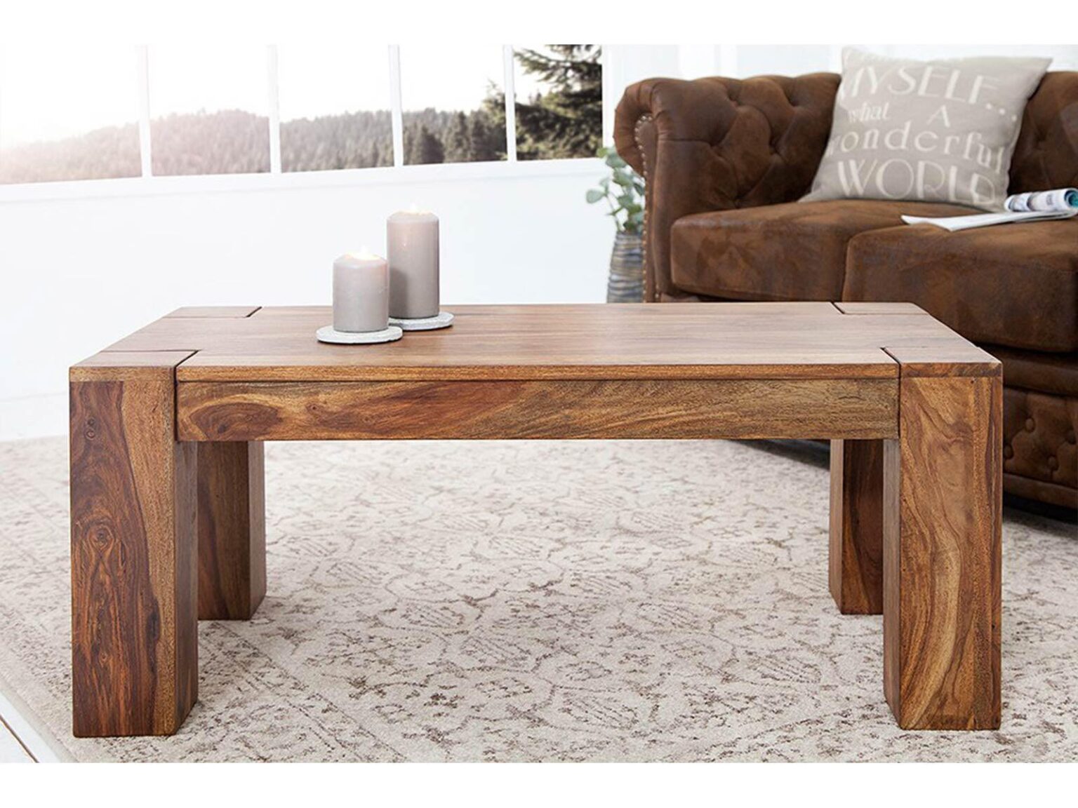 Torpedo Modern Sheesham Wood Coffee Table #3 - Duraster