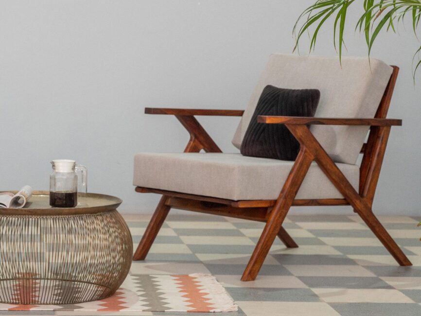 Ummed Modern Sheesham wood lounge  Chair#4 - Duraster