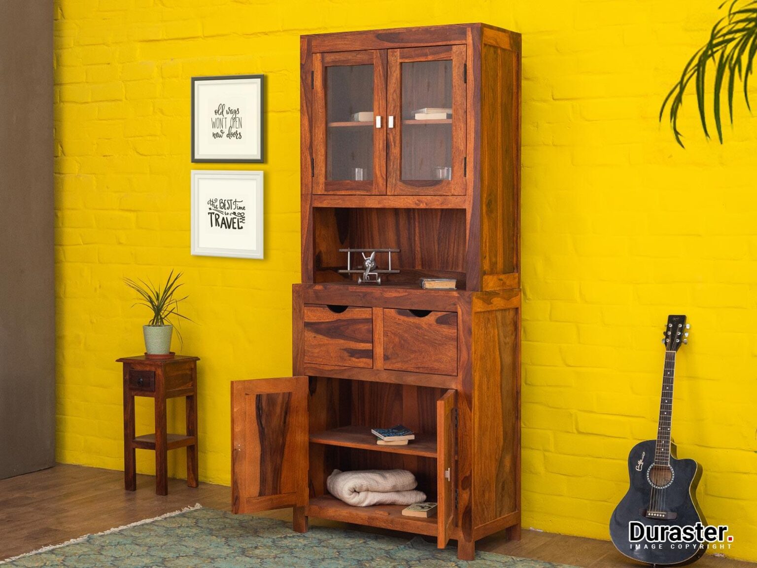 Ummed Modern Sheesham Wood Buffet Cabinet#9 - Duraster