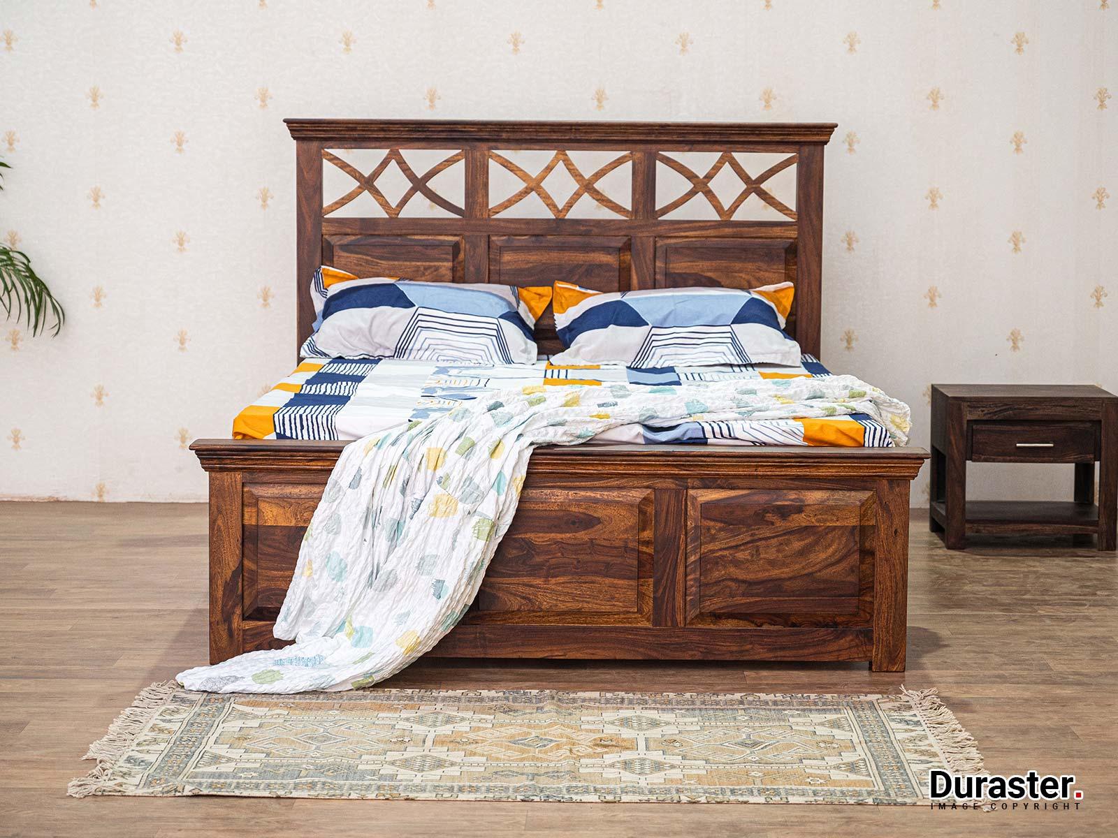 Ummed Solid Sheesham wood Elegant Bed#1 - Duraster