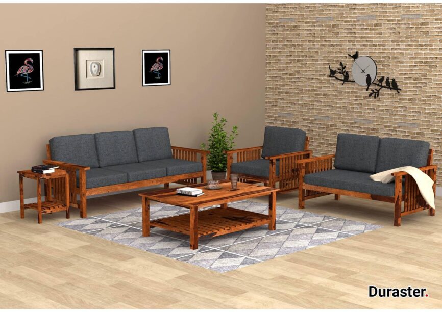 Ummed Modern Sheesham Wooden Sofa Set #2 - Duraster