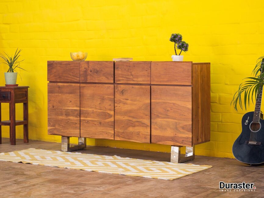 Ummed Solid Acacia wood Elegant Sideboard Cabinet - Duraster