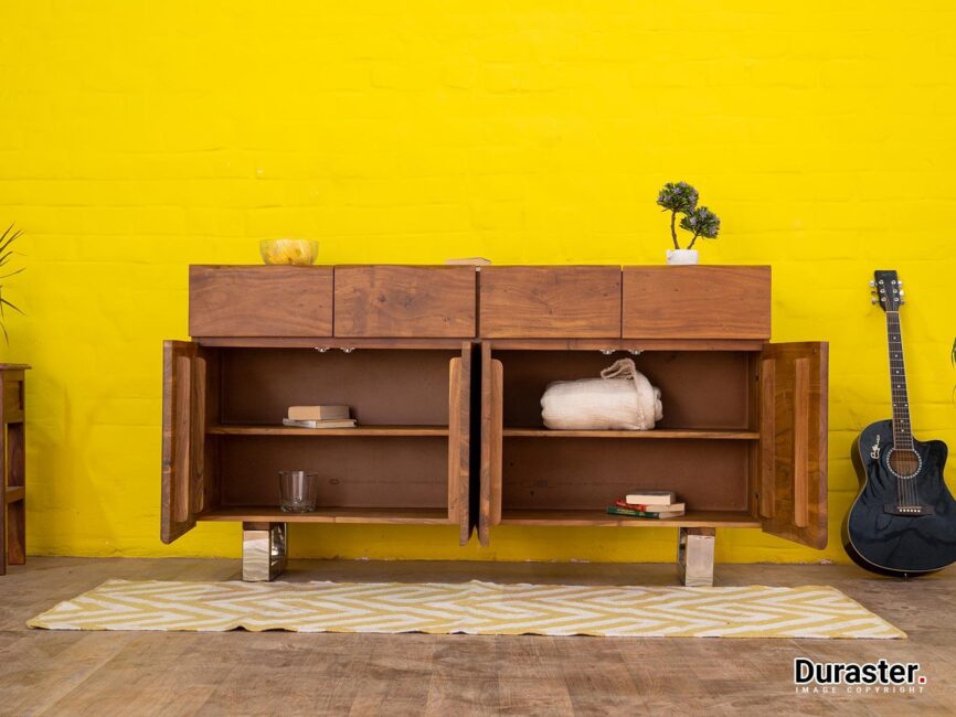 Ummed Solid Acacia wood Elegant Sideboard Cabinet - Duraster