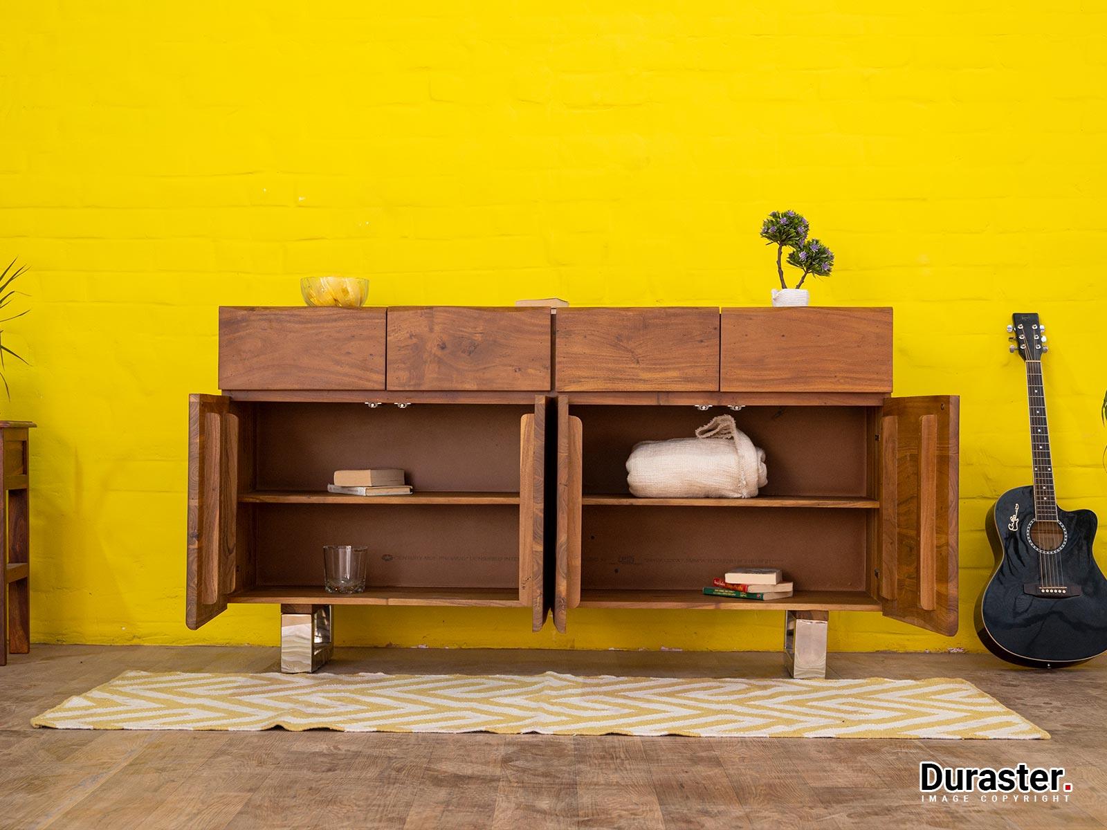 Ummed Solid Acacia wood Elegant Sideboard Cabinet - Duraster