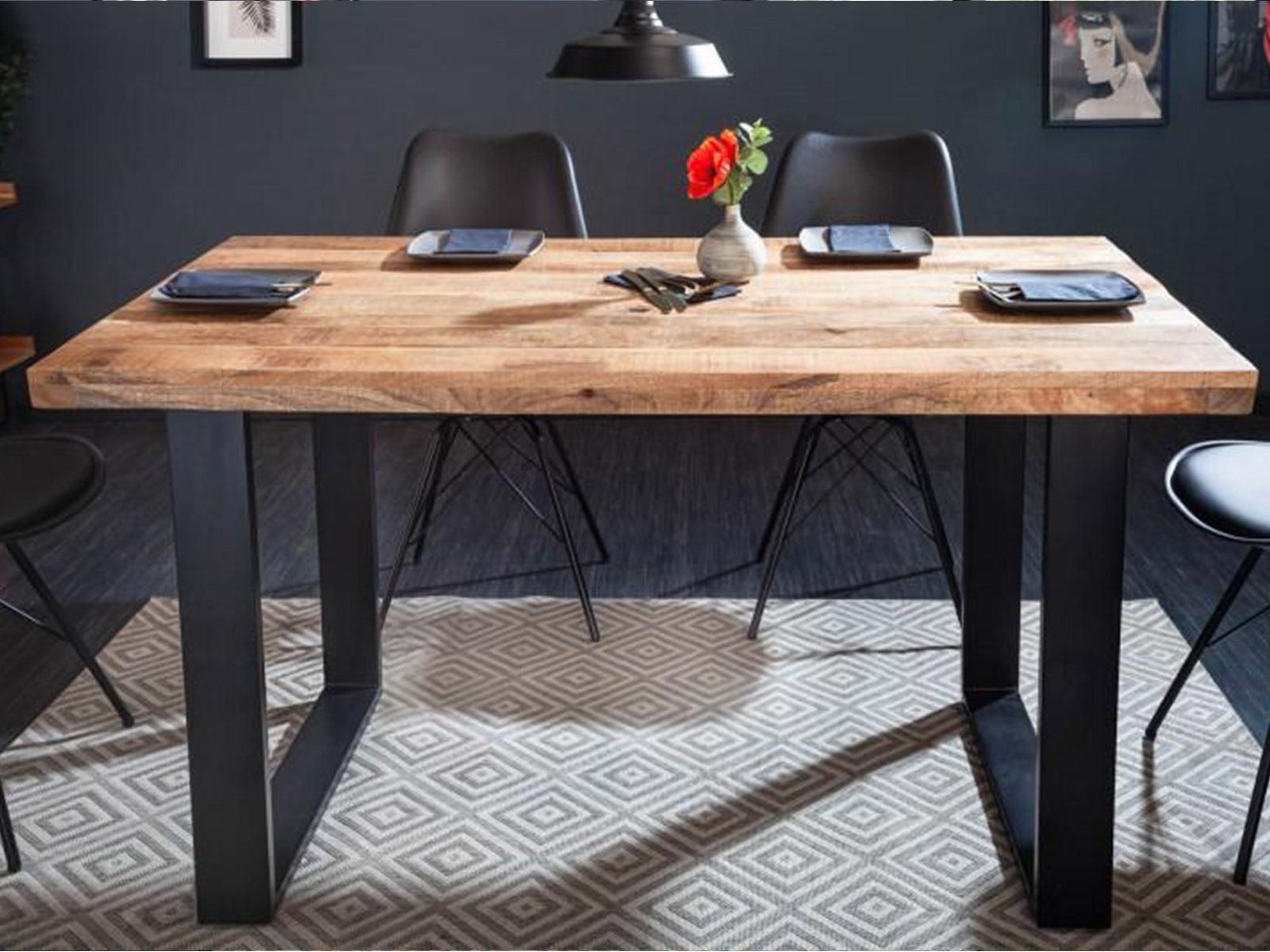 Verge Modern Mango wood Dining Table with iron frame #2 - Duraster