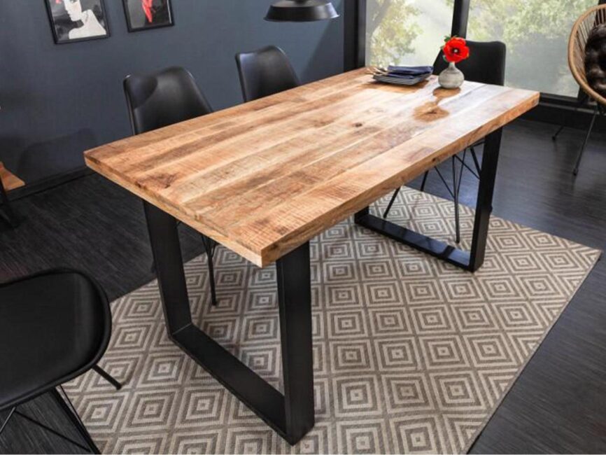 Verge Modern Mango wood Dining Table with iron frame #2 - Duraster
