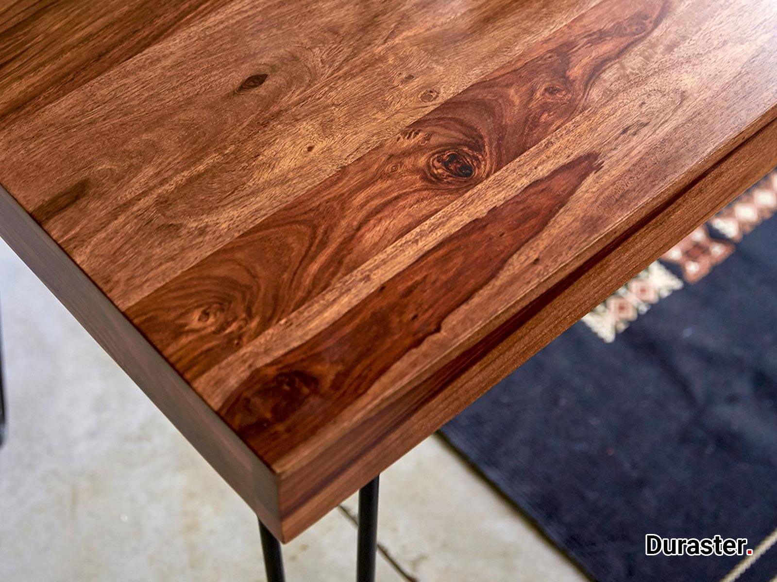Torpedo Solid Sheesham wood Top Dining Table with Hairpin legs #4 - Duraster