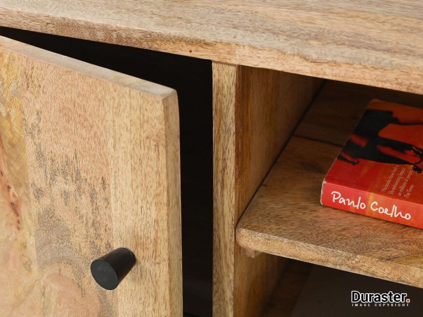 Verge Solid Mango wood T.V. Unit with Iron Frame - Duraster