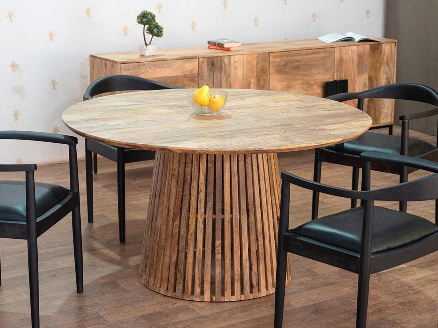 Mango Wood Round Dining Table