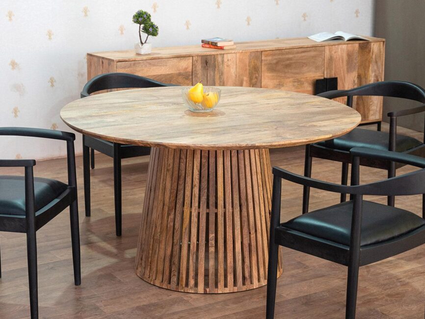 Mango Wood Round Dining Table