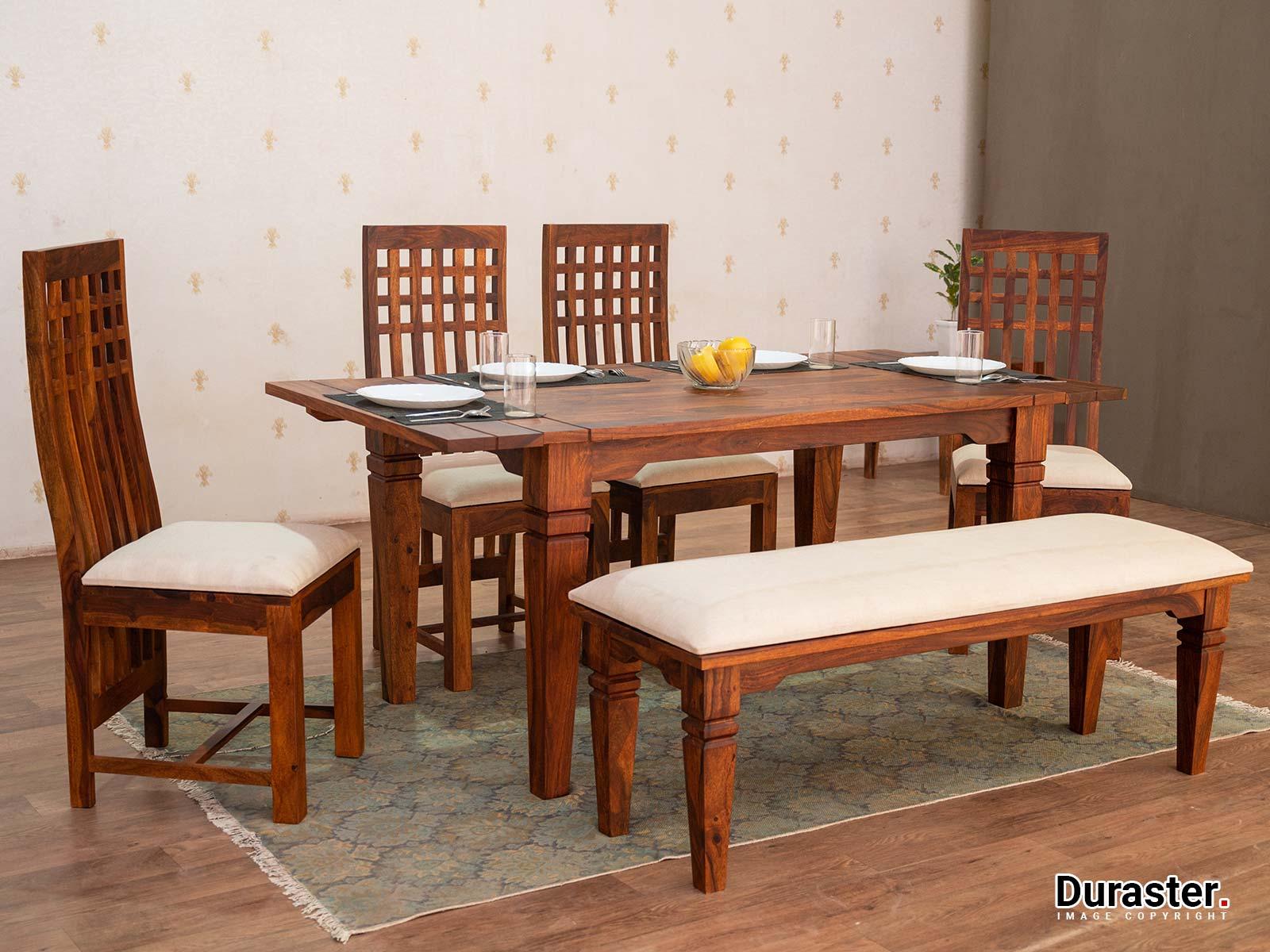 Vismit Solid Sheesham wood Dining Set #7 - Duraster