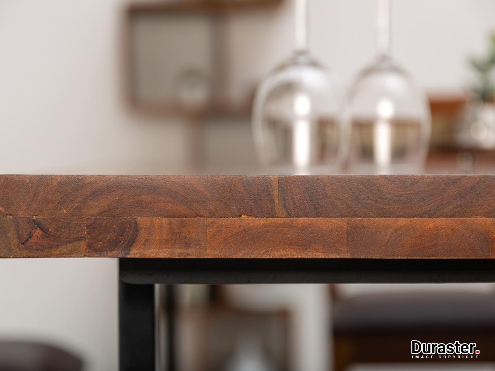 Vismit Solid Sheesham wood Dining Table with Iron Frame #2 - Duraster