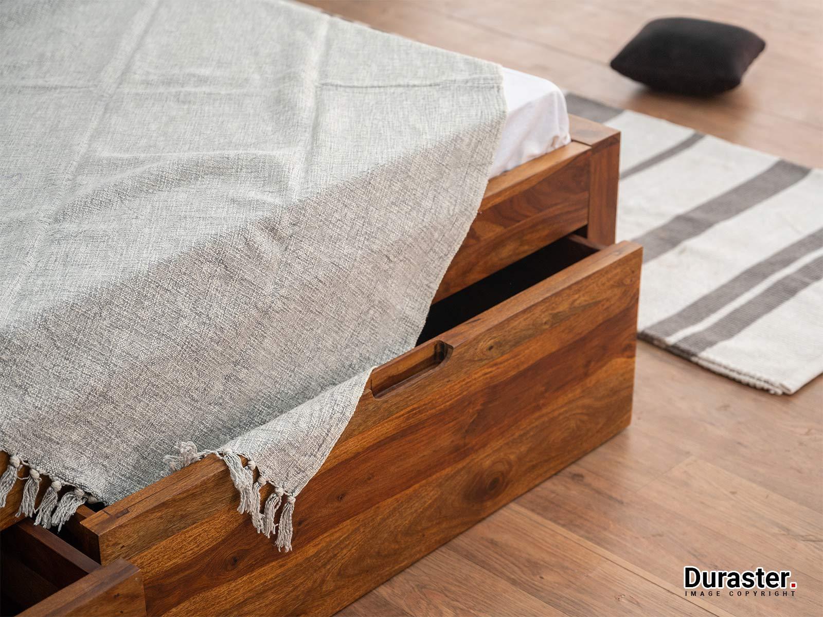 Metro Solid Sheesham Wood Storage Bed With 4 Drawers #7 - Duraster