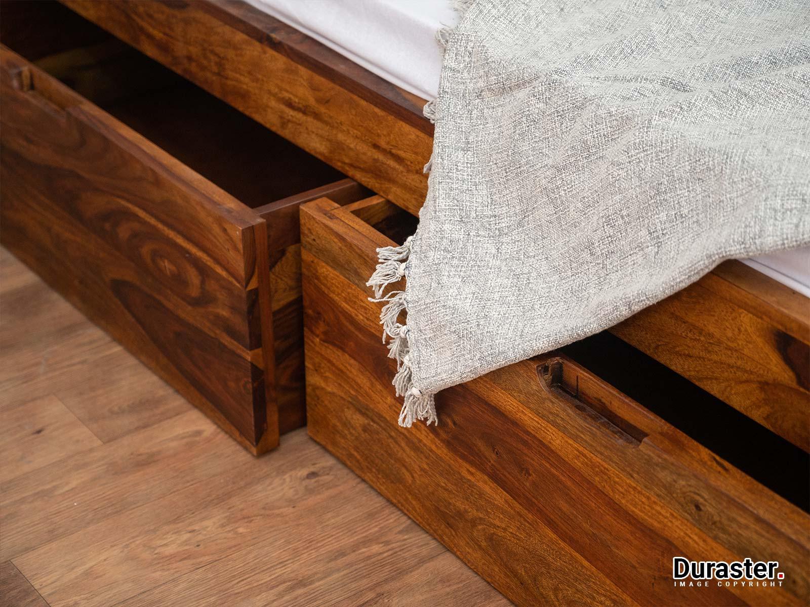 Metro Solid Sheesham Wood Storage Bed With 4 Drawers #7 - Duraster