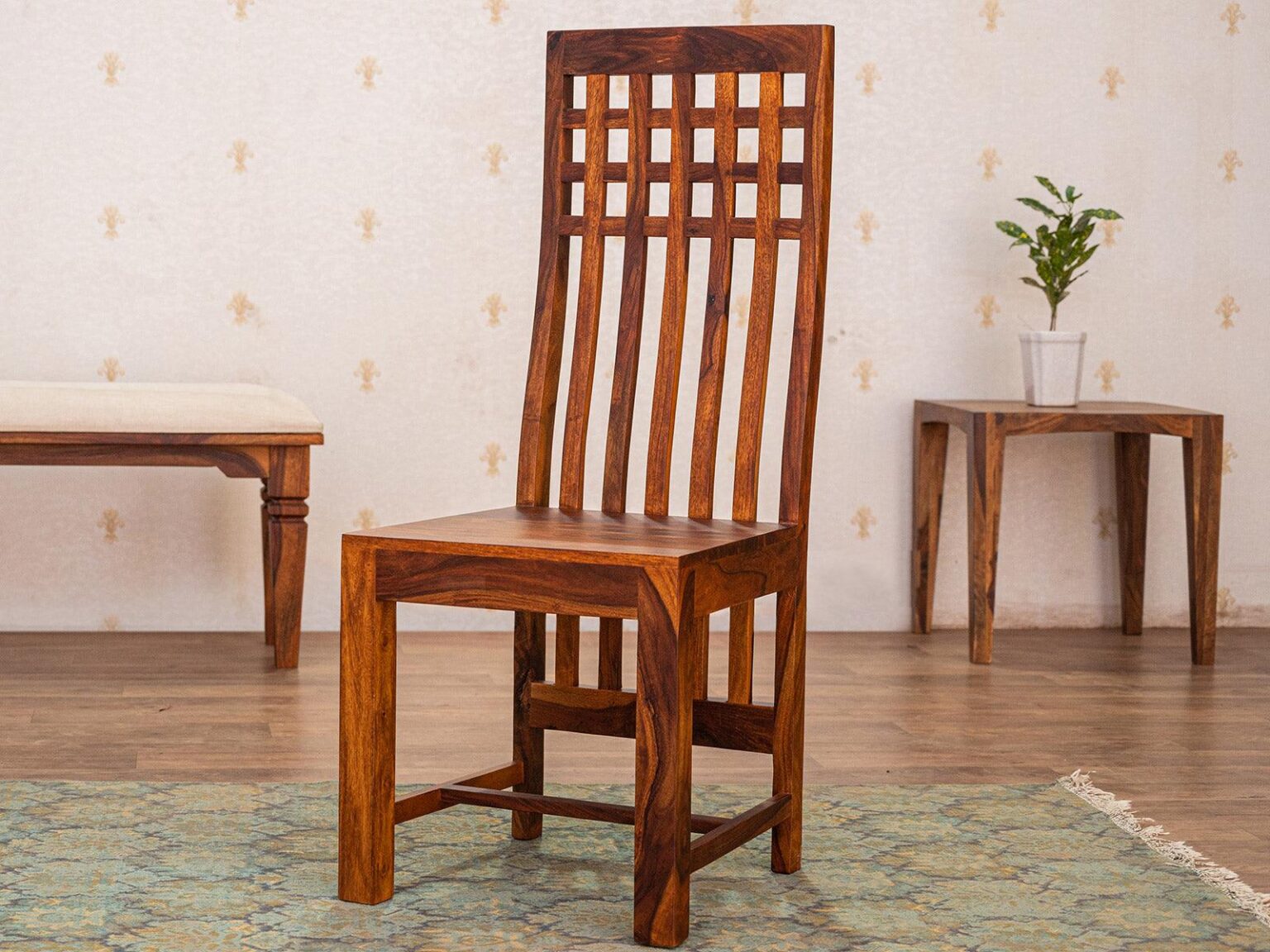 Vismit Modern Sheesham wood Dining chair #4 - Duraster