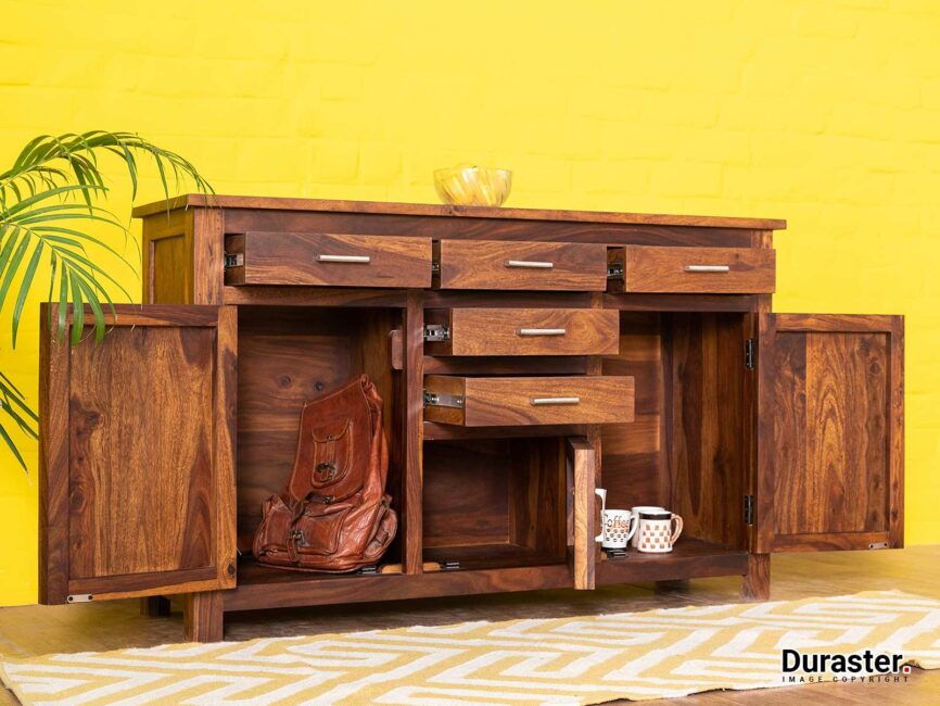 Vismit Contemporary Sheesham wood Sideboard Cabinet #1 - Duraster