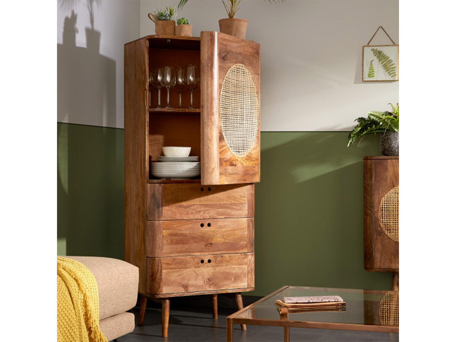 Wicker Stylish Mango wood Chest of Drawer #1 - Duraster