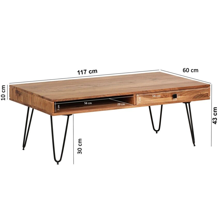 Bagli coffee table acacia 117 cm - Duraster