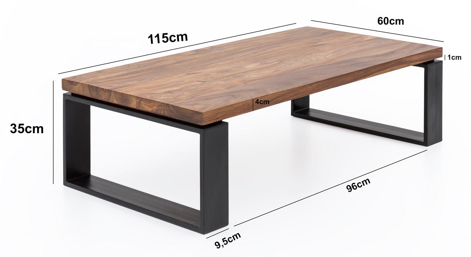 coffee table sheesham black frame - Duraster