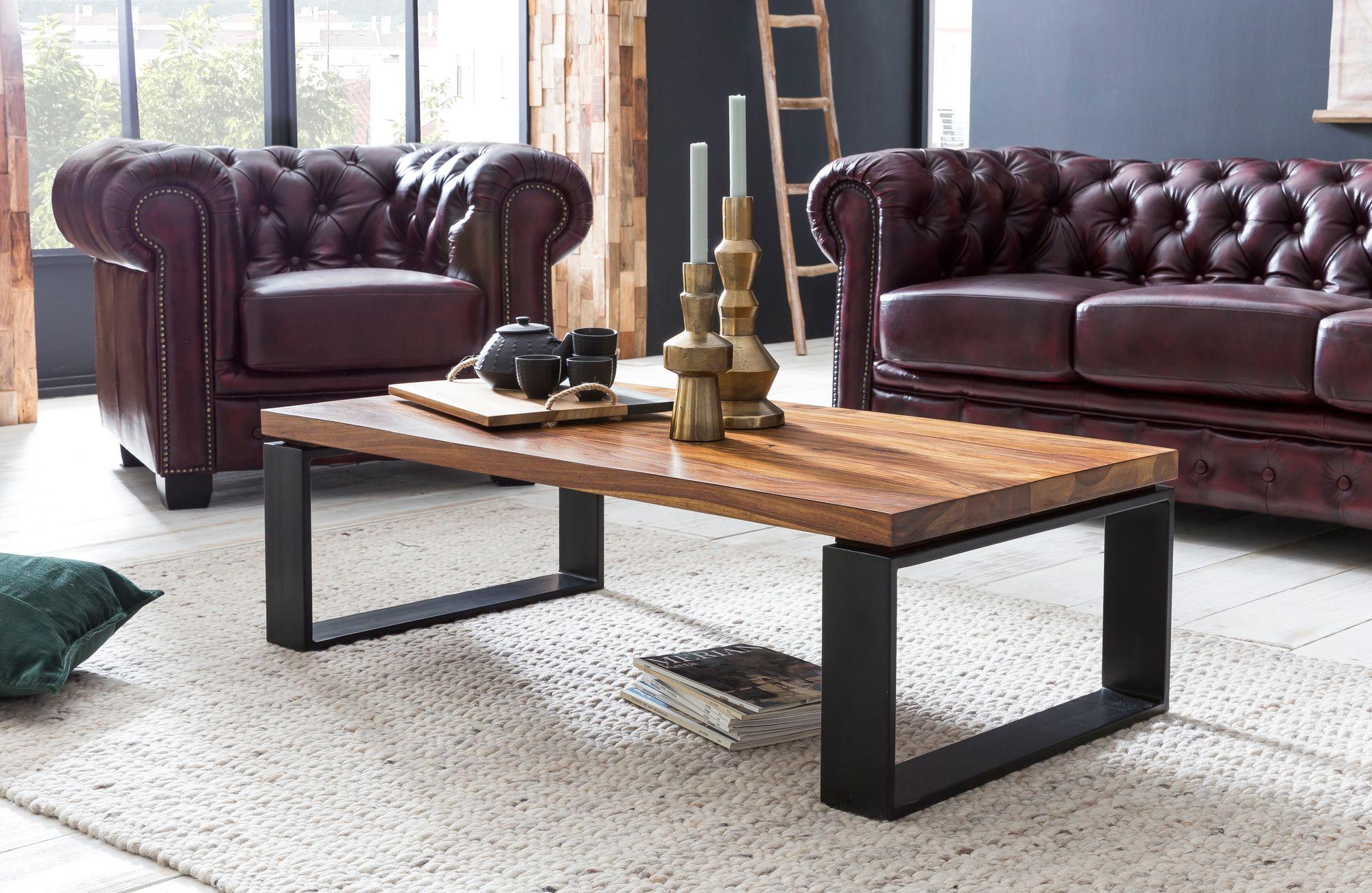 coffee table sheesham black frame - Duraster