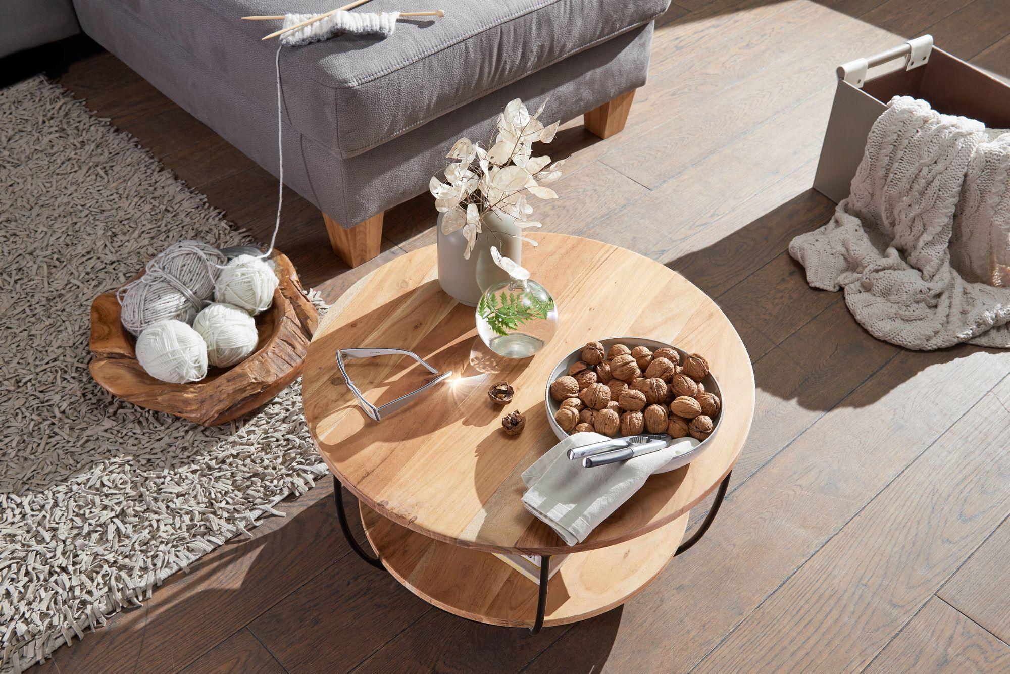 coffee table round acacia 60 cm - Duraster