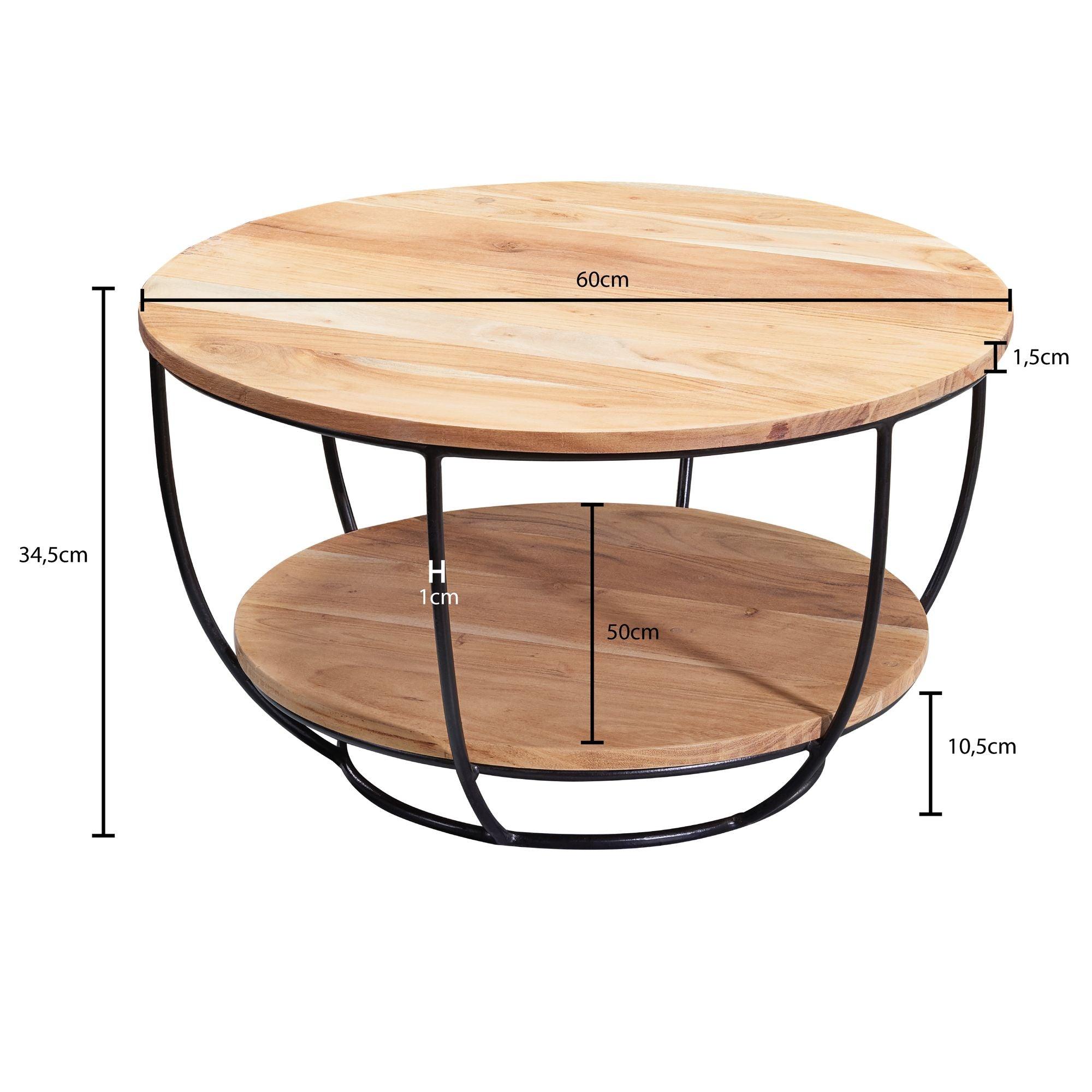 coffee table round acacia 60 cm - Duraster