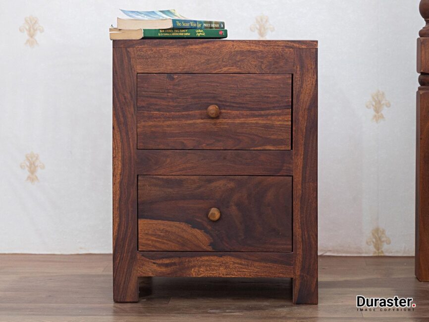 Ummed Contemporary Sheesham Wood 2 Drawer Bedside  #1 - Duraster