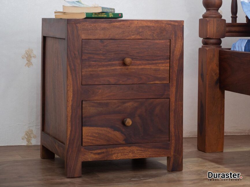 Ummed Contemporary Sheesham Wood 2 Drawer Bedside  #1 - Duraster