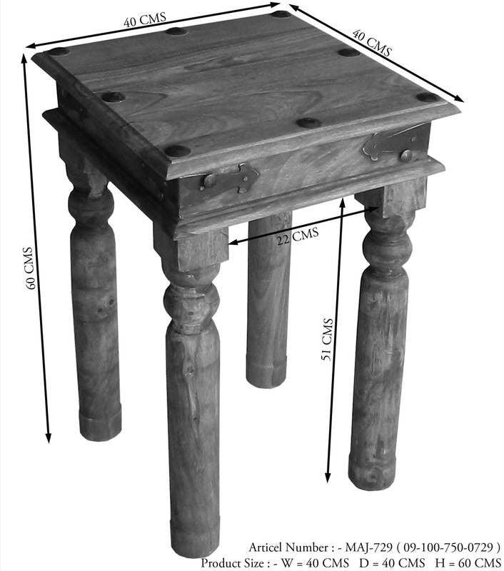 Victoria Minimalist Sheesham Side table #2 - Duraster