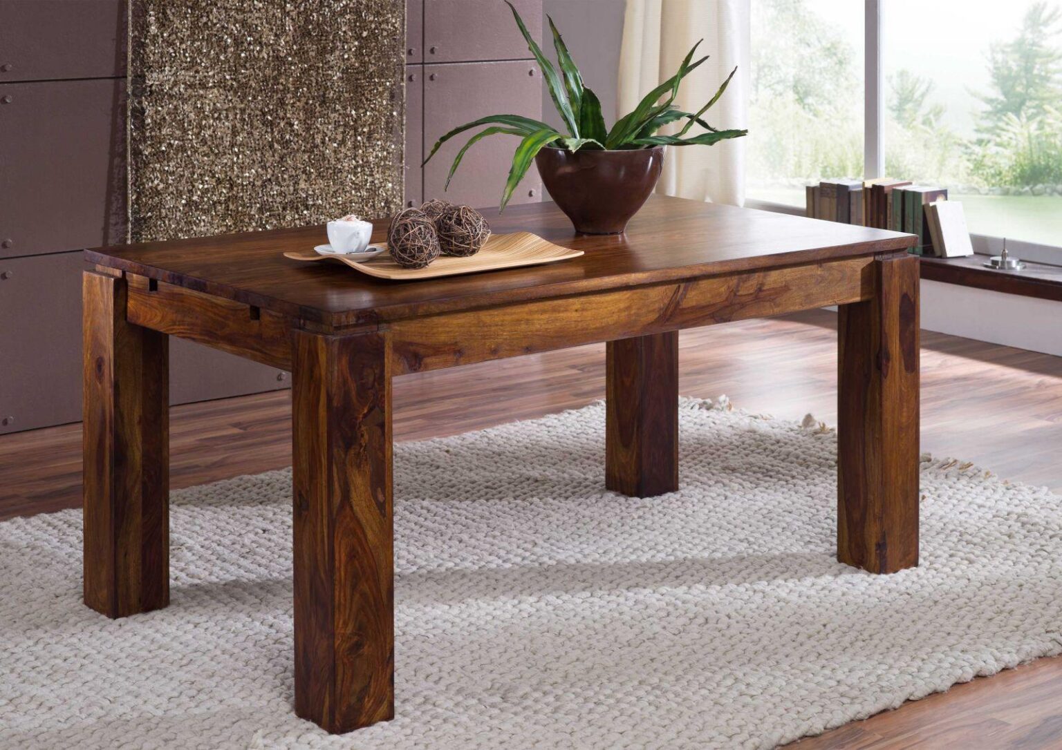 Metro Latest Sheesham Dining table with extension panels #1 - Duraster