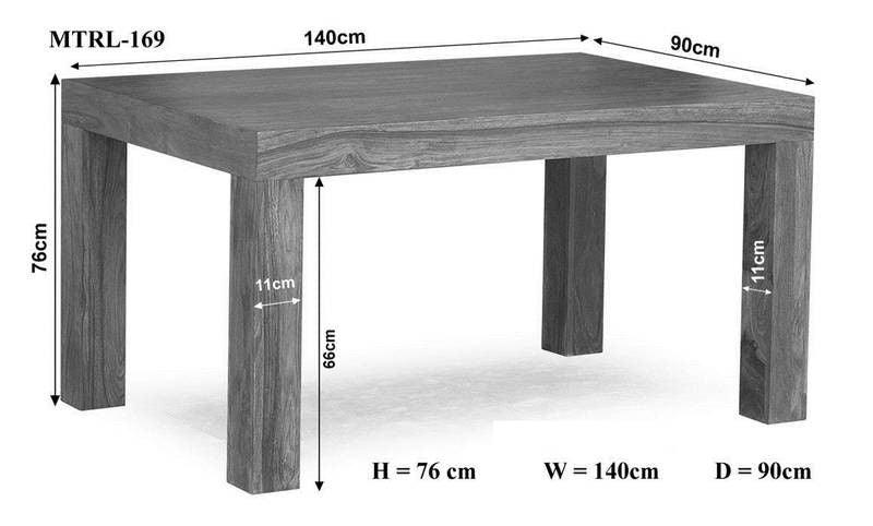 Metro Modern Sheesham Dining Table #2 - Duraster