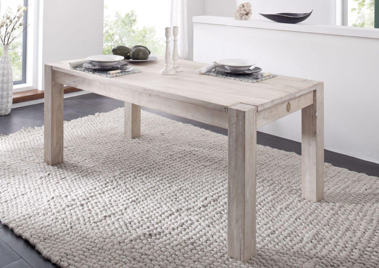Novo Acacia Modern Wood Dining Table - Duraster