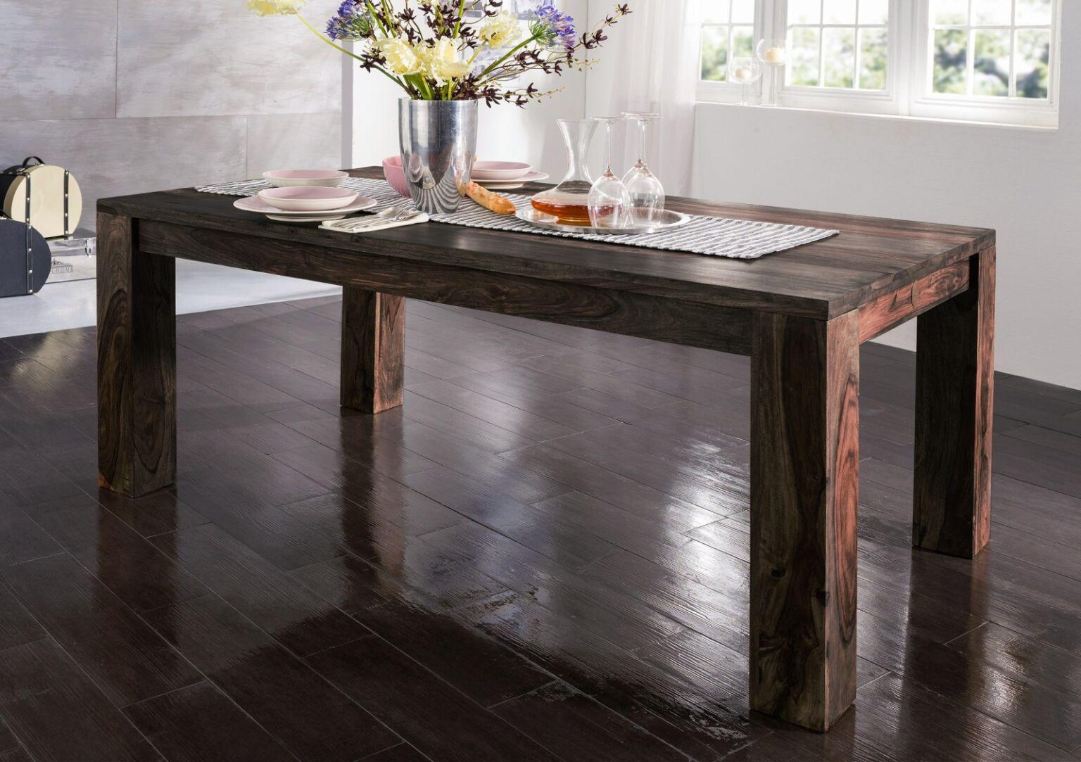 Marvel Modern Sheesham Wood Dining Table - Duraster