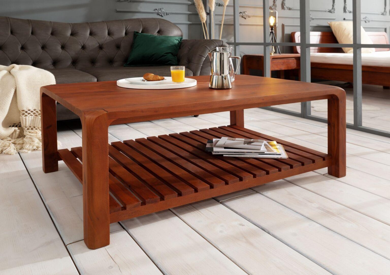 Osian Acacia Elegant Coffee Table - Duraster