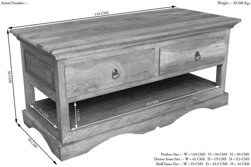 Victoria Retro Sheesham Coffee Table #5 - Duraster
