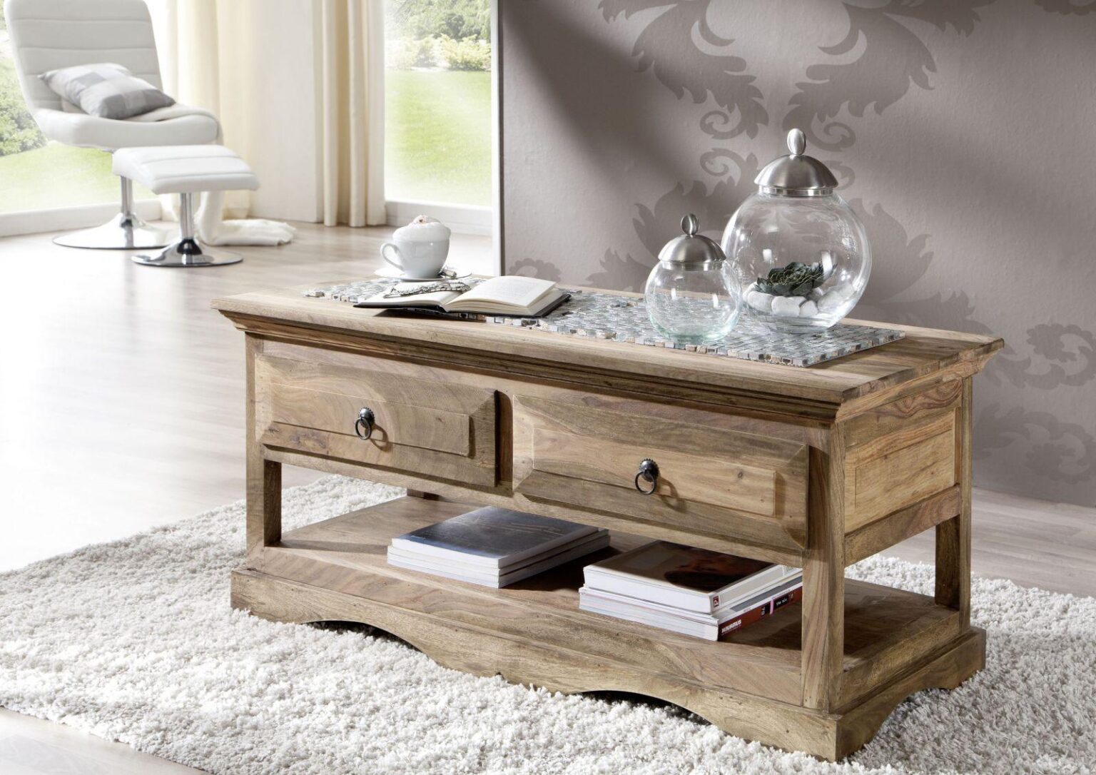 Victoria Retro Sheesham Coffee Table #5 - Duraster