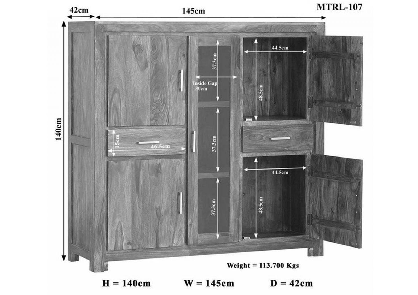 Gangaur Latest Sheesham Highboard Cabinet #5 - Duraster