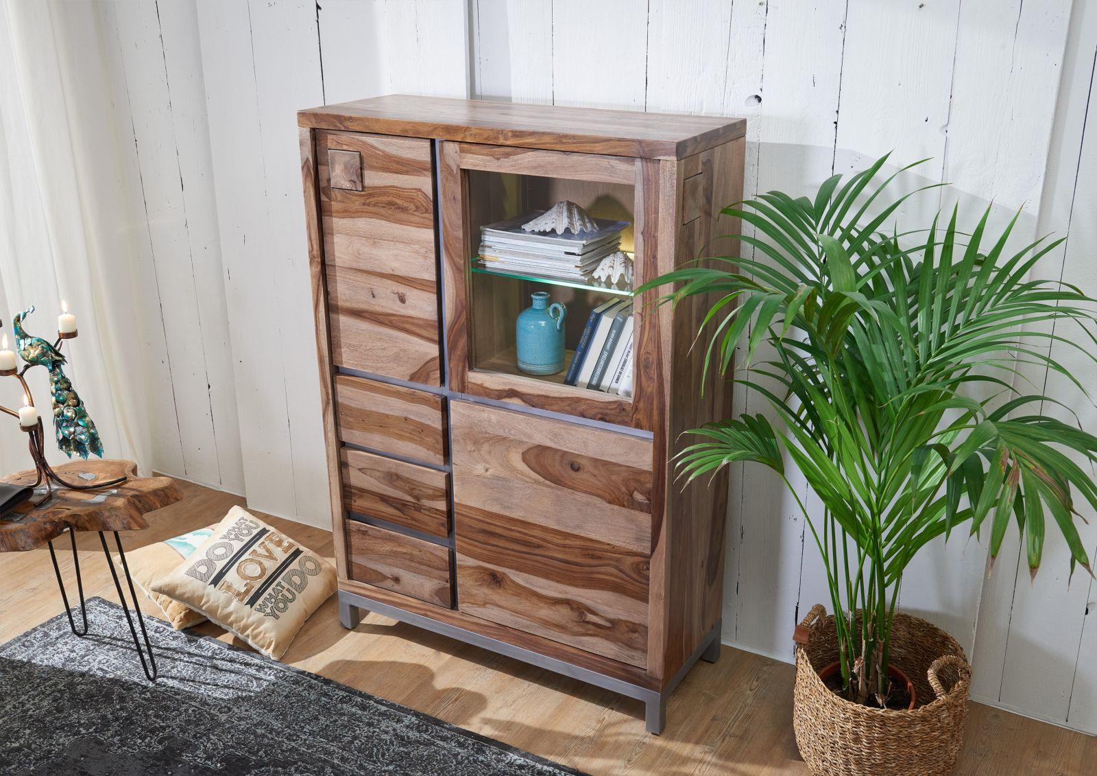 Thar Contemporary Sheesham Wood Sideboard Cabinet and Showcase - Duraster