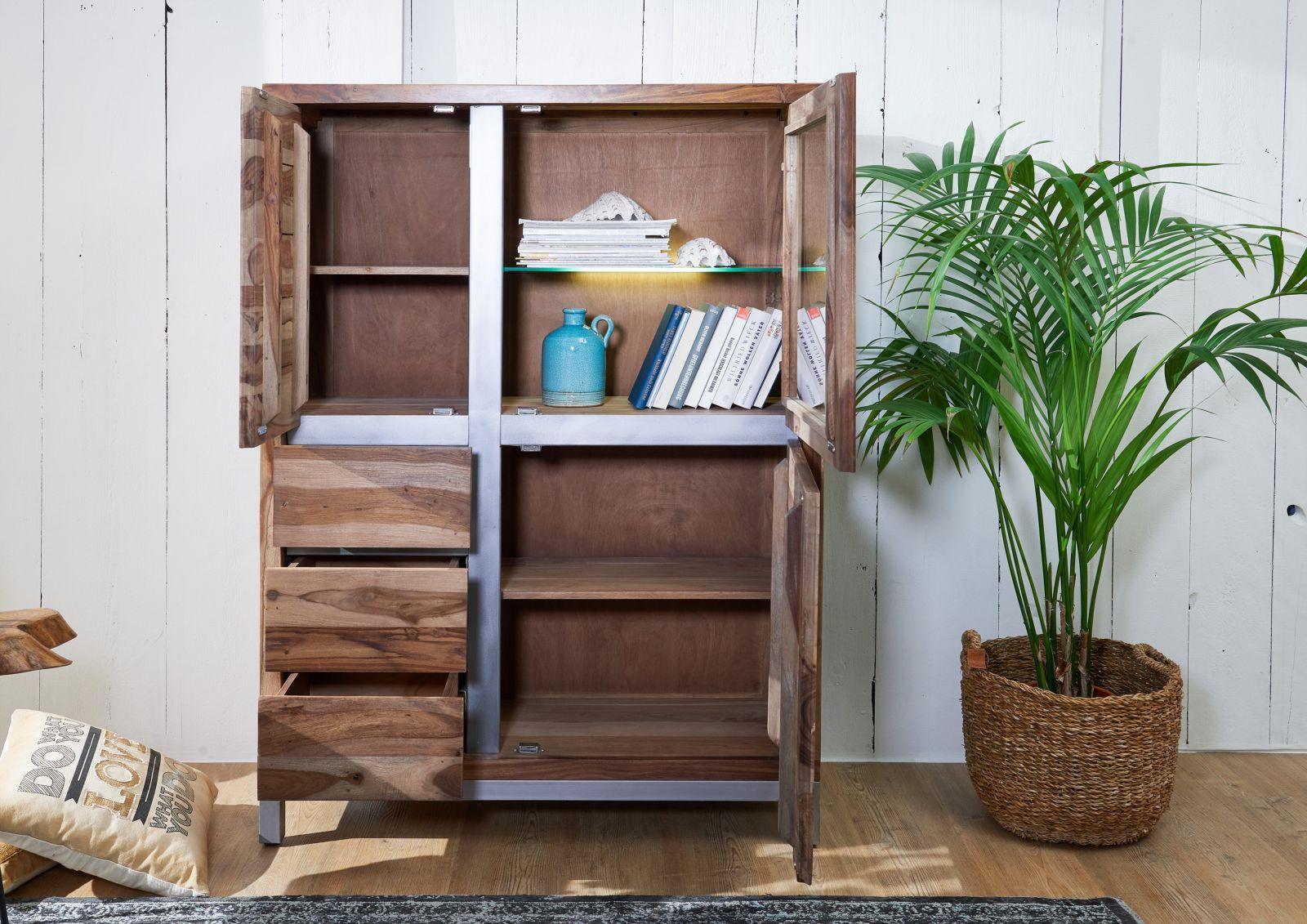 Thar Contemporary Sheesham Wood Sideboard Cabinet and Showcase - Duraster