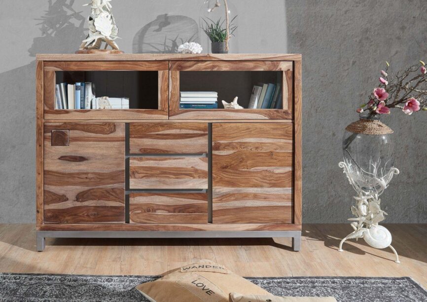 Thar Sheesham Wood Modern Sideboard Cabinet - Duraster