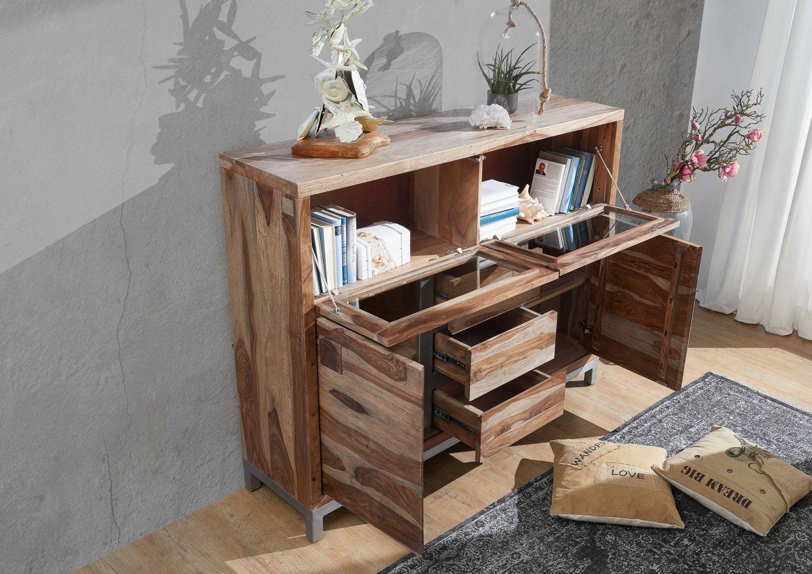 Thar Sheesham Wood Modern Sideboard Cabinet - Duraster
