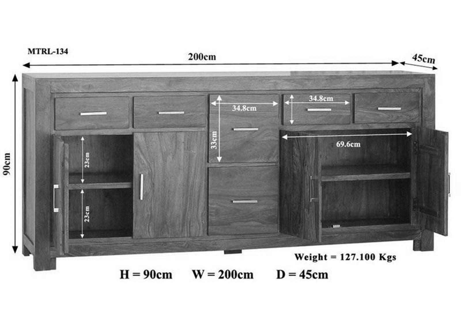 Gangaur Bold Sheesham Sideboard Cabinet #1 - Duraster