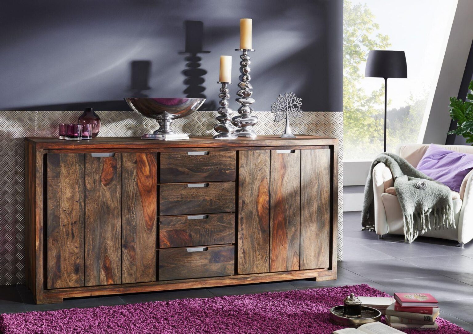 Marvel Modern Sheesham Wood Sideboard Cabinet #4 - Duraster